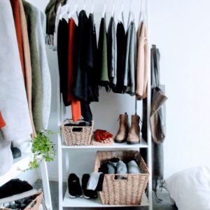 organised clothes rail