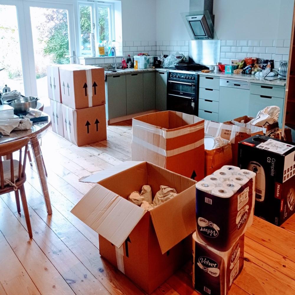 unpacking kitchen