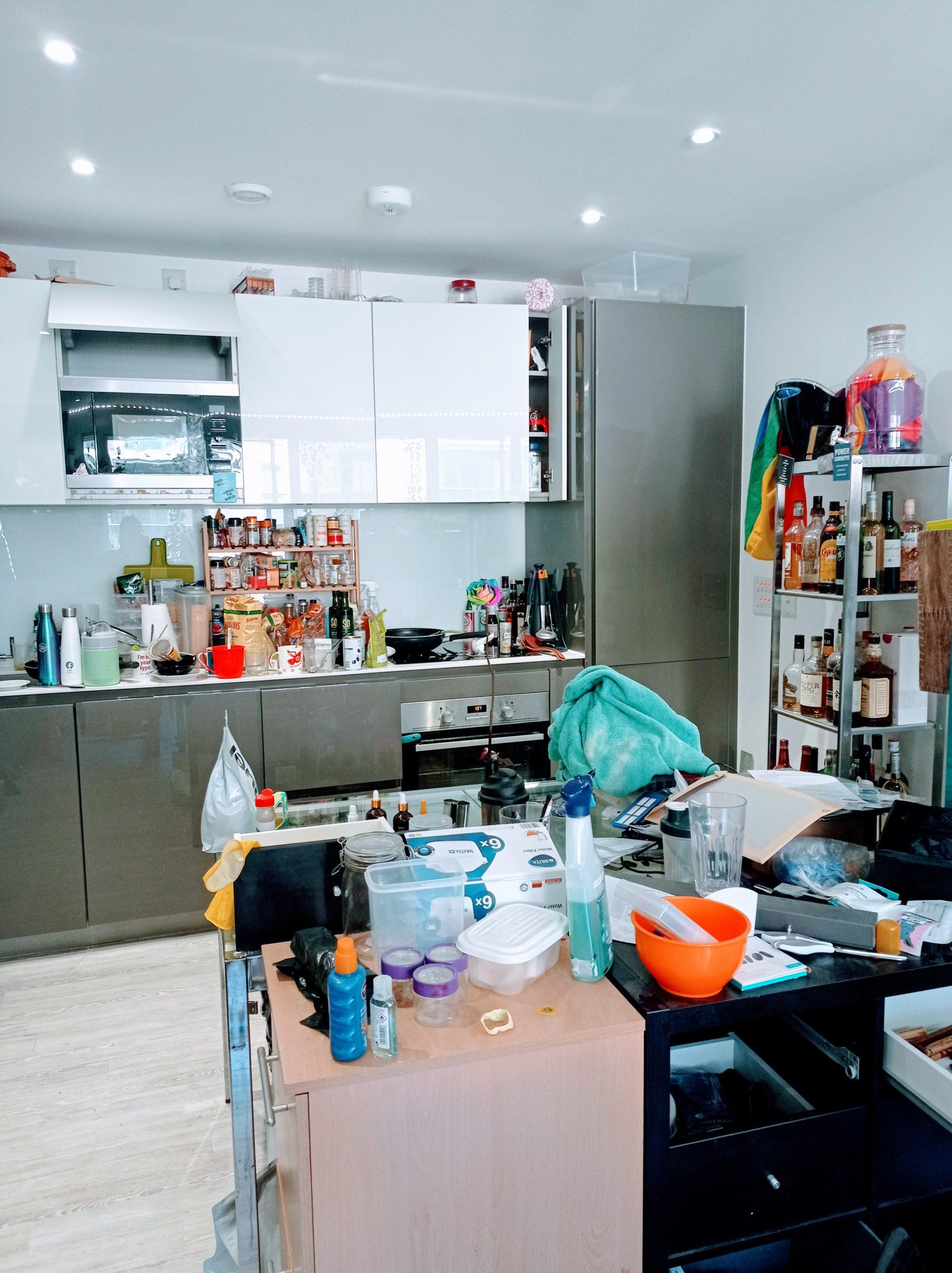 cluttered kitchen