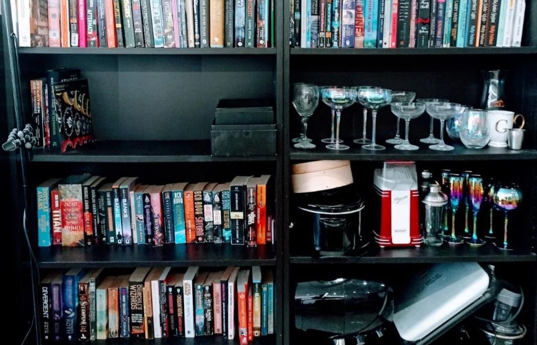 kitchen bookshelf