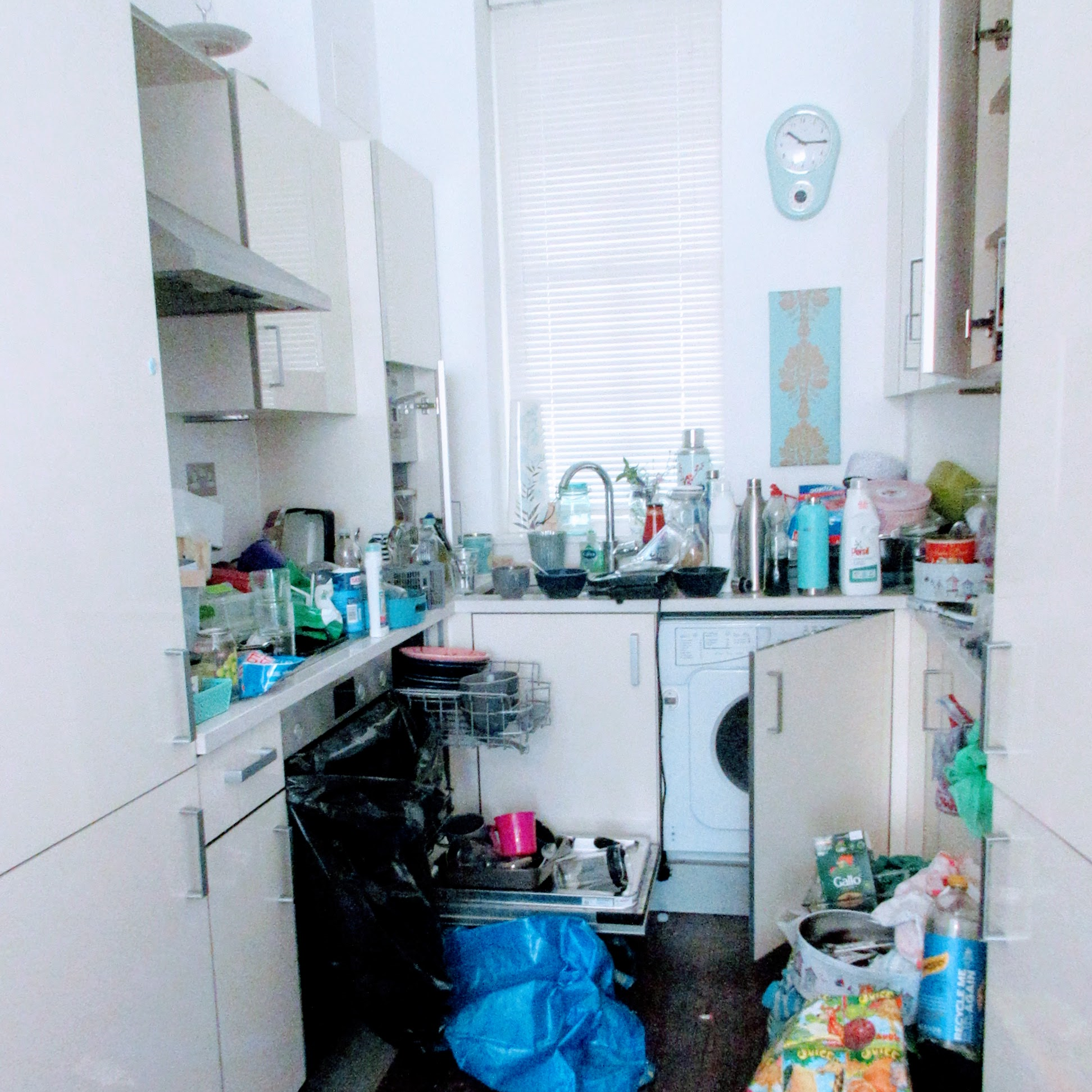 cluttered kitchen