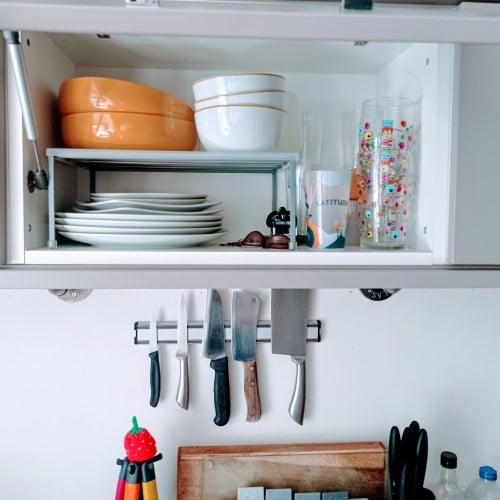 kitchen cupboard organisation