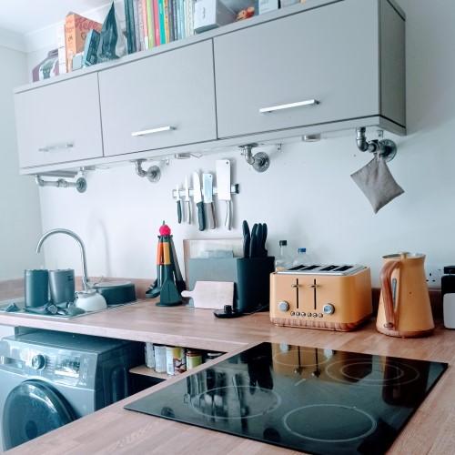 small kitchen organised