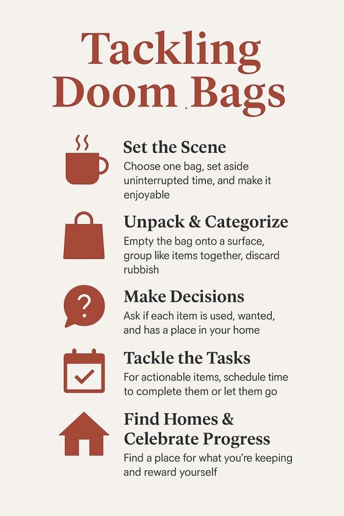 how to declutter a doom bag checklist